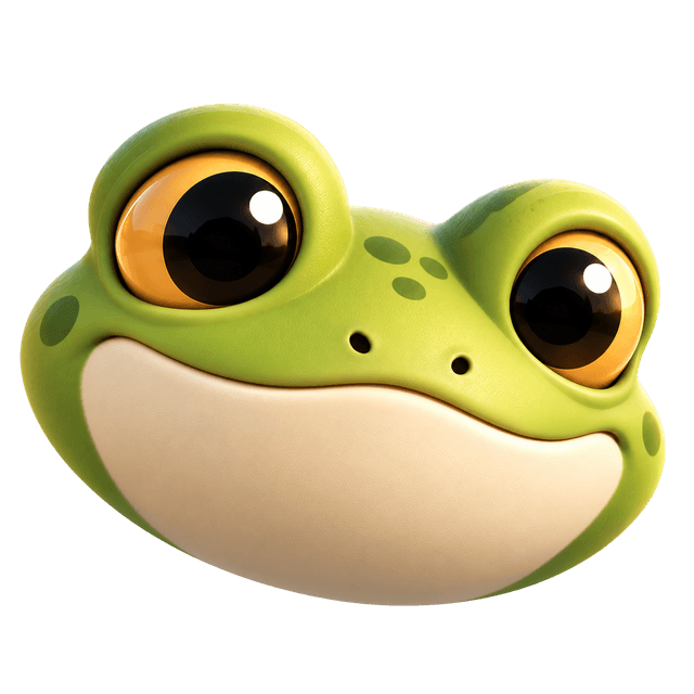Cro, the CroAQI frog, smiling.